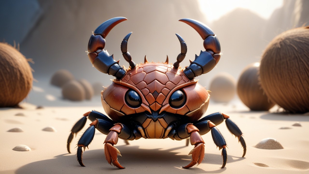 Chibbi-Art Coconut Crab: Chibi Meets Artful Expression