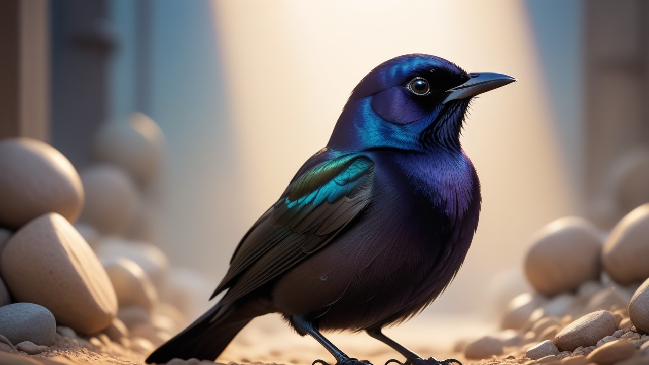 Chibbi-Art Chibi Grackle: A Feathered Friend Invites You