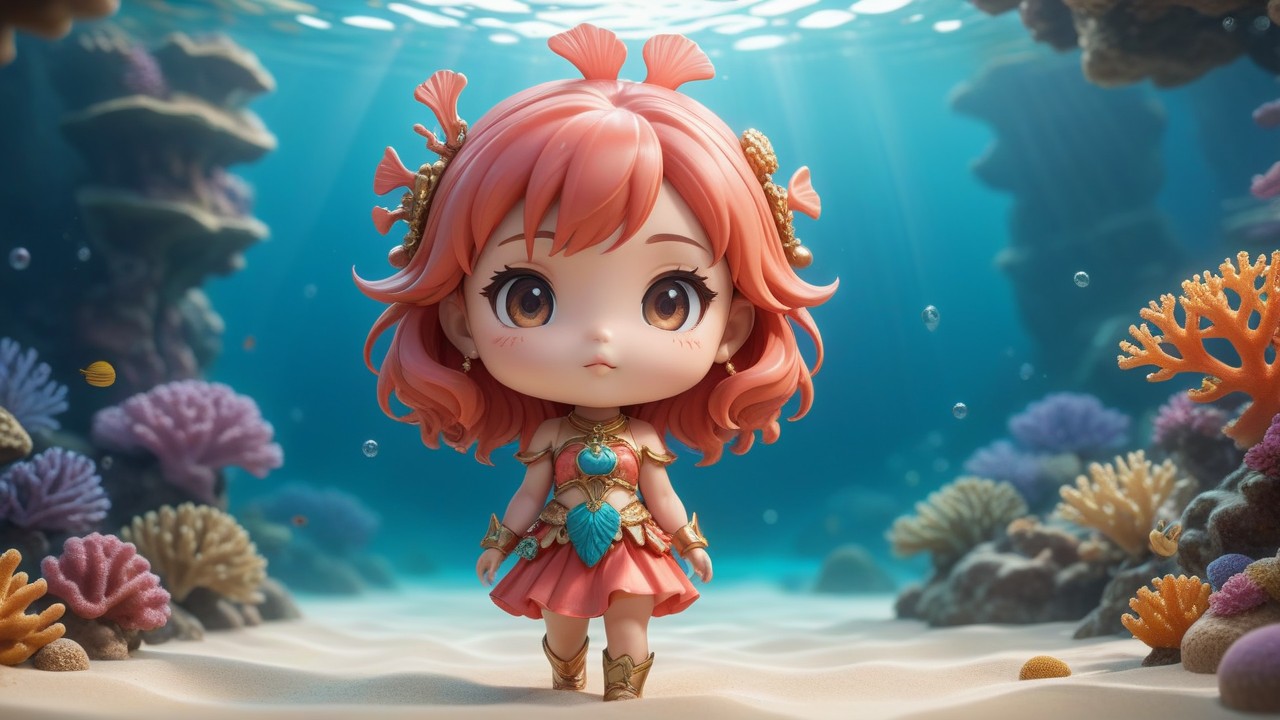 Chibbi-Art Chibi Coral Scene: A Sea View from Artistic Eyes