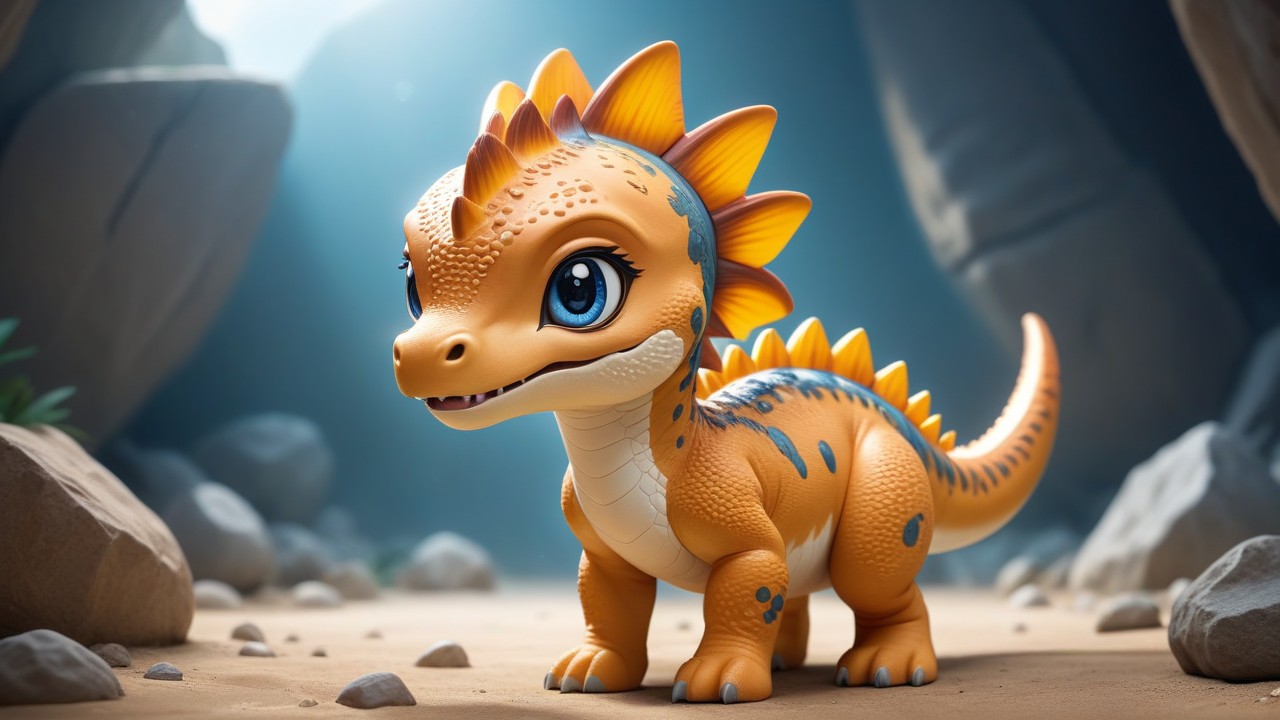 Chibbi-Art Chibi Cryolophosaurus: Artful Glance