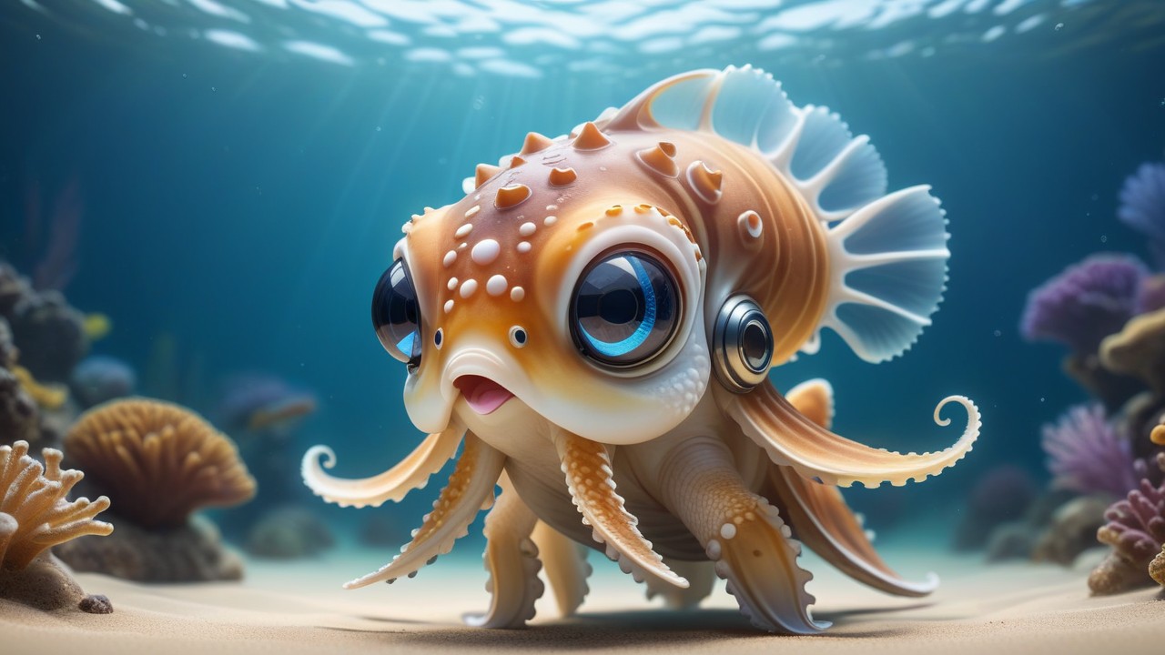 Chibbi-Art Cute Cuttlefish Chibi in Expressive Portrait