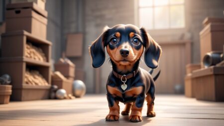 Chibbi-Art Dachshund Mix Artistic Portrait in Chibi Style