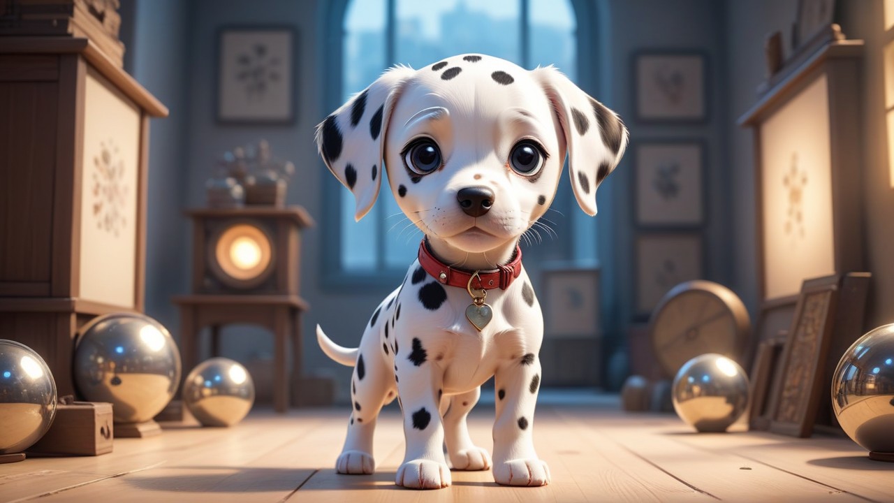 Chibbi-Art Dalmatian Mix Pup: Chibi Art Rocks Your View!