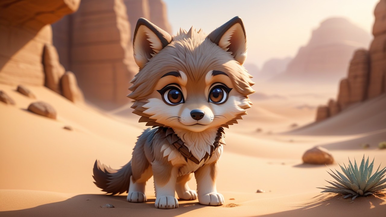 Chibbi-Art Chibi Desert Wolf Gazing