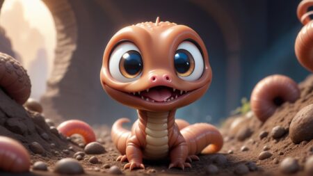 Chibbi-Art Chibi Earthworms Encounter: A Modern Art Masterpiece