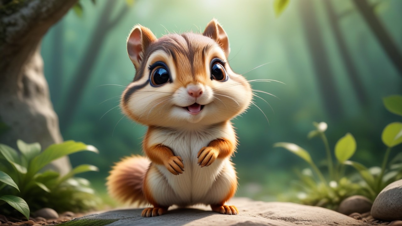 Chibbi-Art Eastern Chipmunk Chibi Portrait: Natures View Unveiled