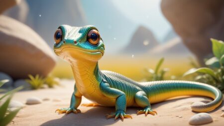 Chibbi-Art Eastern Glass Lizard: Chibi Style Meets Scenic Inspiration