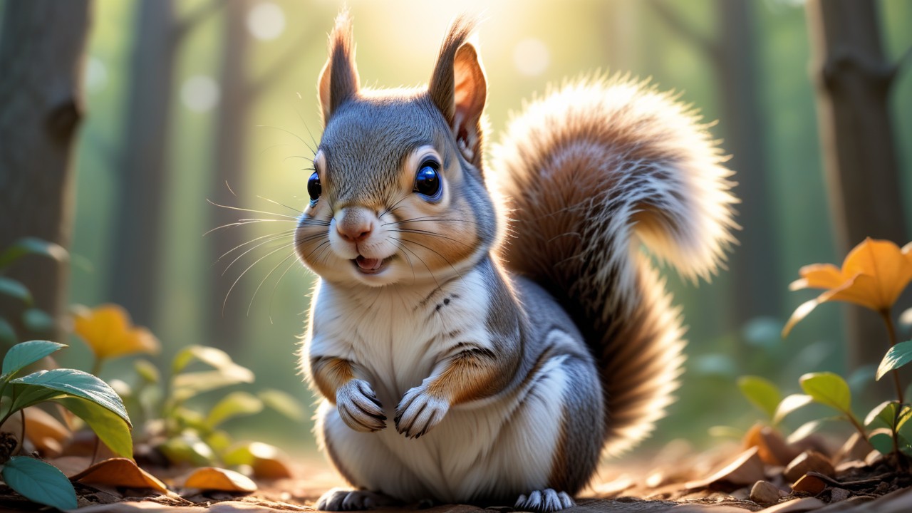 Chibbi-Art Glimpse of Nature: Chibi Eastern Gray Squirrel