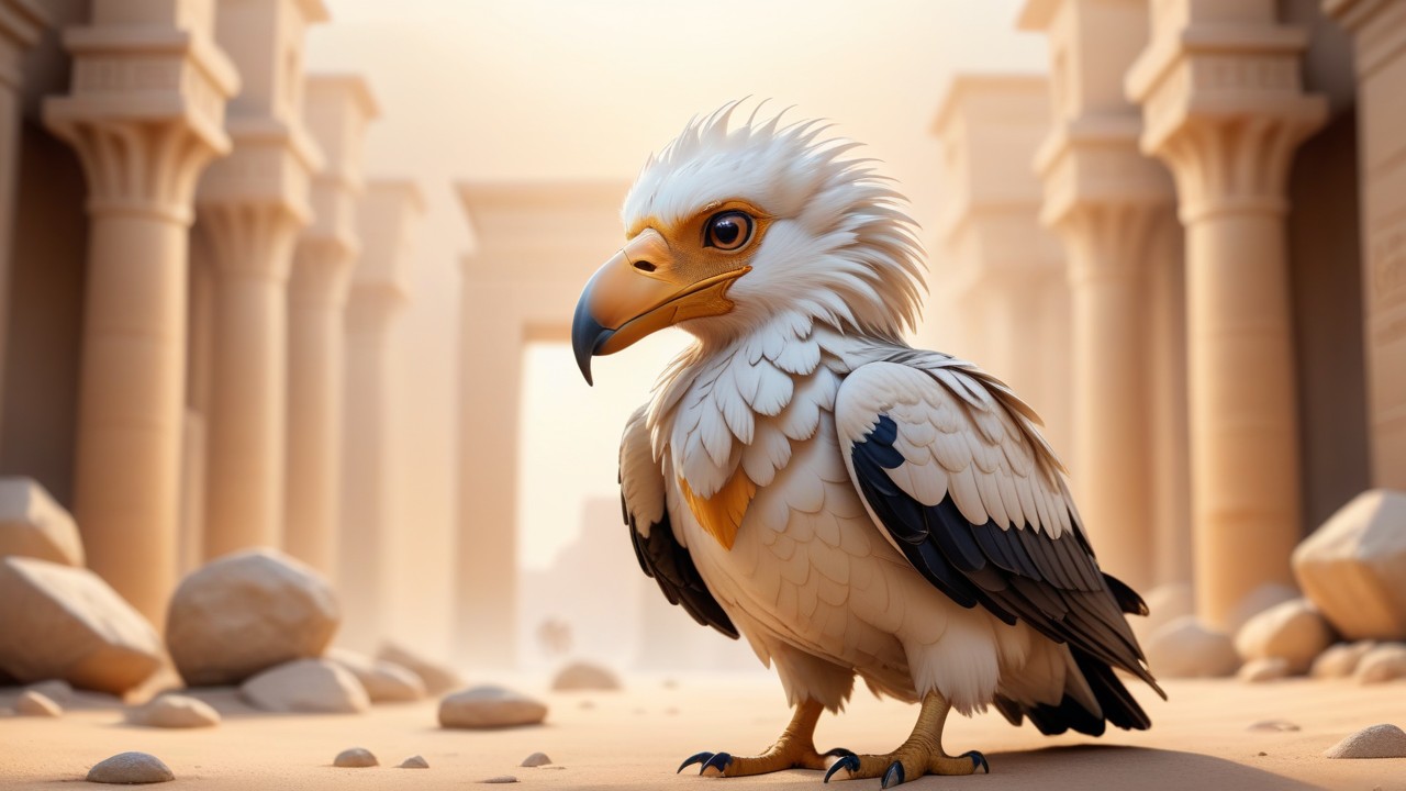 Chibbi-Art Chibi Egyptian Vulture in Profile