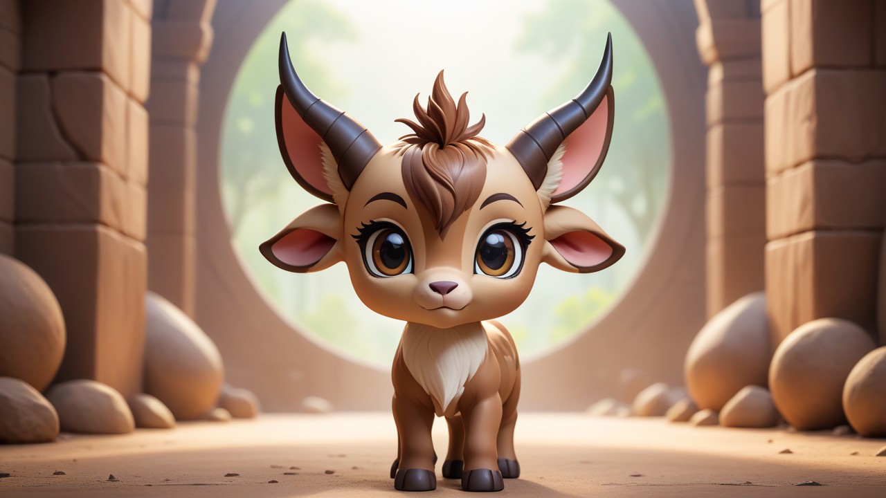 Chibbi-Art Eland in Chibi Art: A Playful Encounter