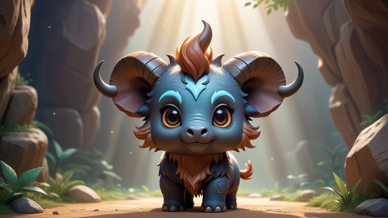 Chibbi-Art Chibi Elasmotherium: A Bold Gaze