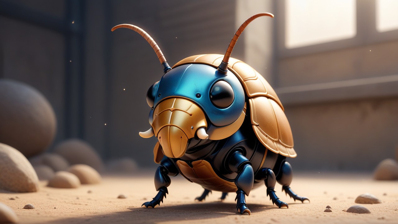 Chibbi-Art Elephant Beetle Chibi - A friendly, artistic creature bids you a creative hello in this playful Chibi-style art piece.