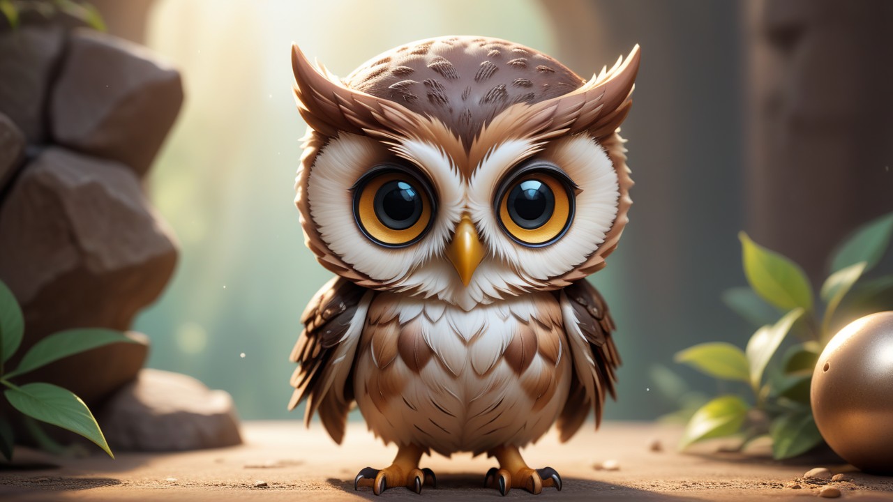 Chibbi-Art Elf Owl Chibi: A Delightful Facing View From an Artistic Mind