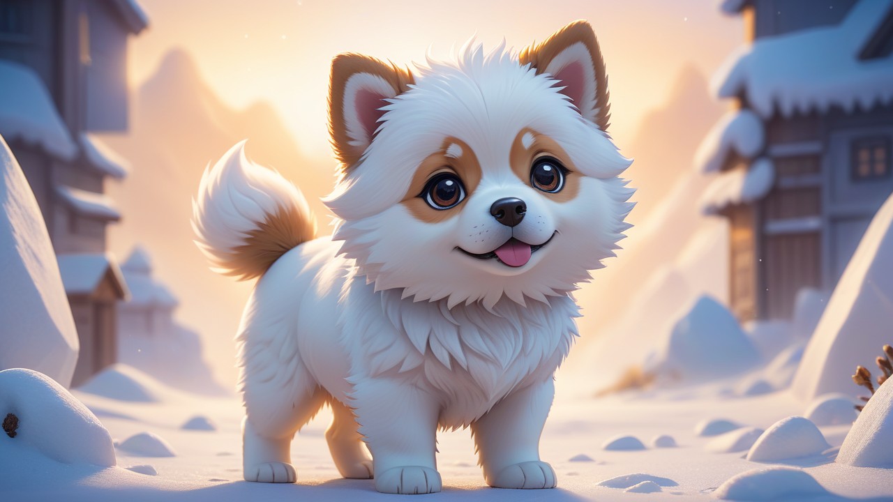 Chibbi-Art Chibi Eskimo Dog Portrait: Whimsical Artistry, A Visual Delight