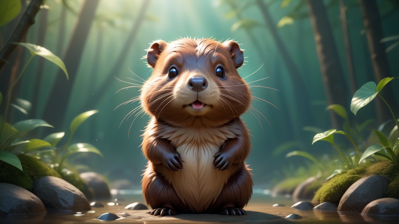 Chibbi-Art Beaver Beauty: Cute Chibis Watchful Gaze