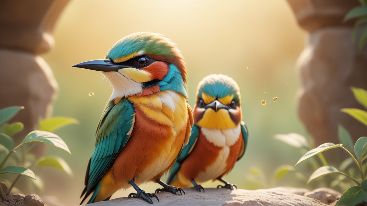 Chibbi-Art Euro-bee-eater Chibi Eye Contact Masterpiece