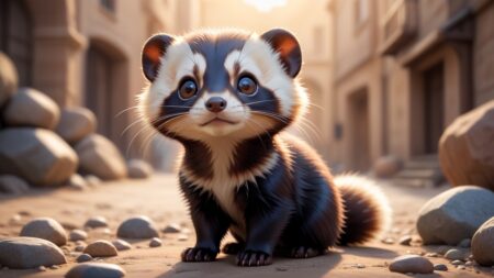 Chibbi-Art Playful Chibi European Polecat Captures the Imagination