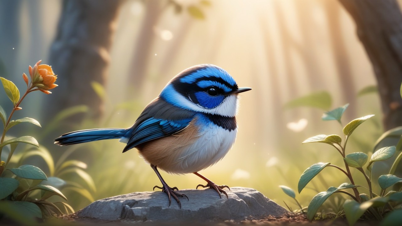 Chibbi-Art Fairy-Wren Chibi: Artful Expression Towards the Gaze