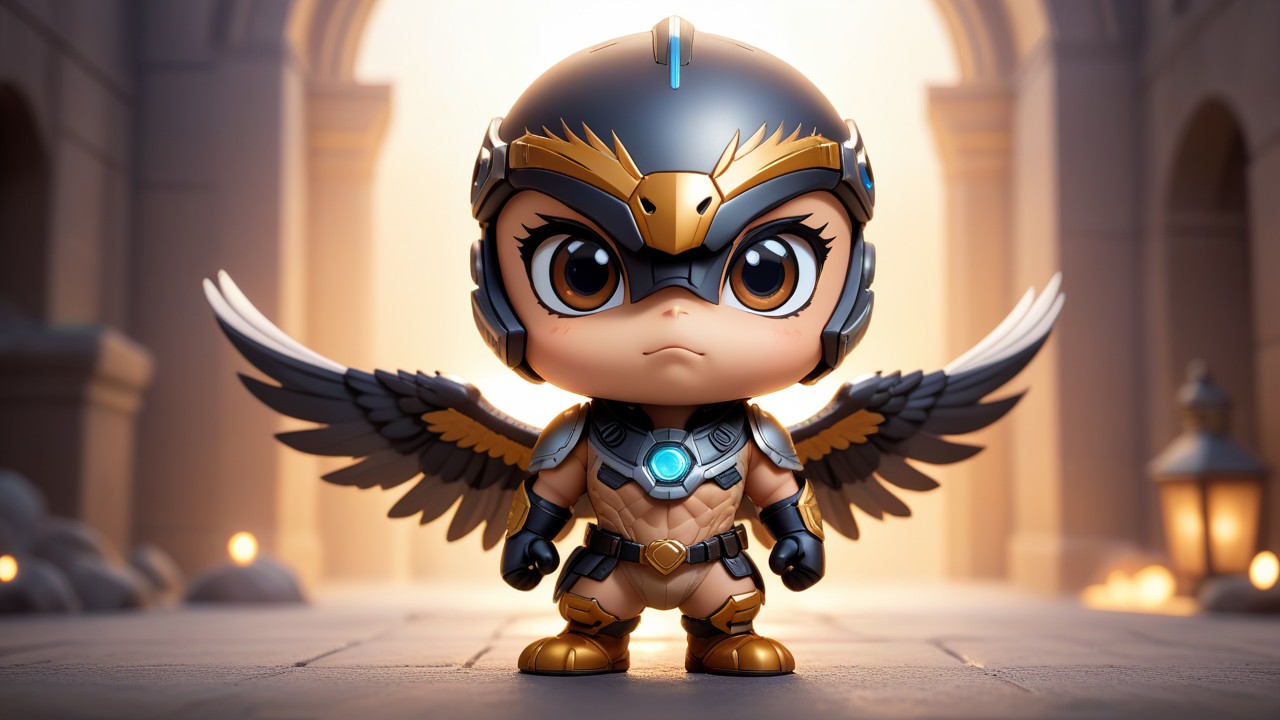 Chibbi-Art Chibi Falcon Boldly Gazing at the Observer