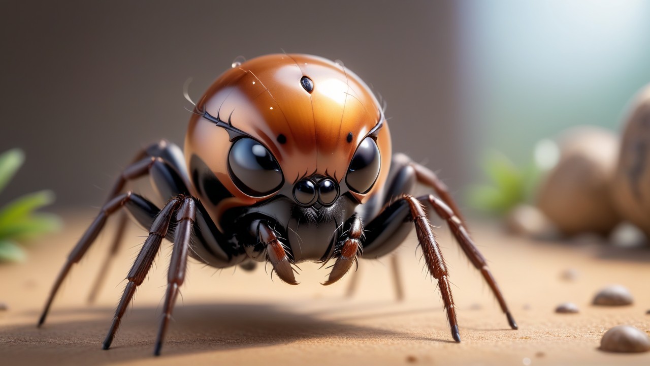 Chibbi-Art Fierce False Widow Spider: An Artful Chibi Stare