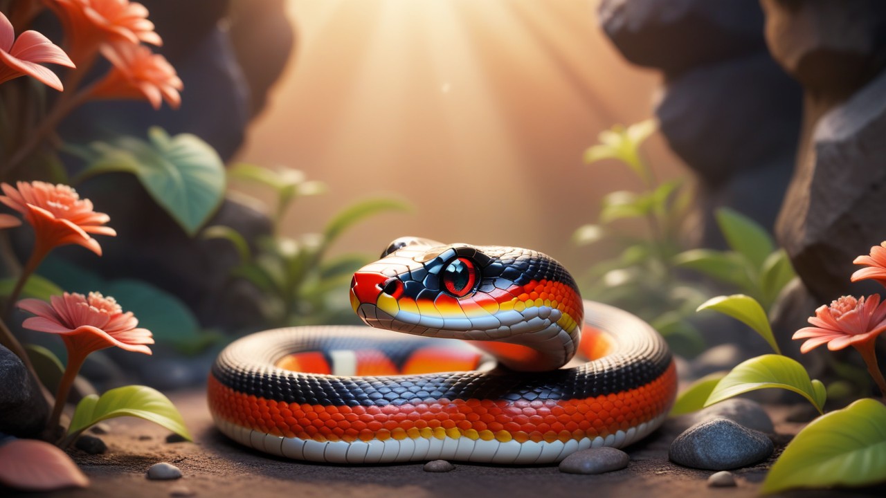 Chibbi-Art Coral Cute Chibi Snake Greeting