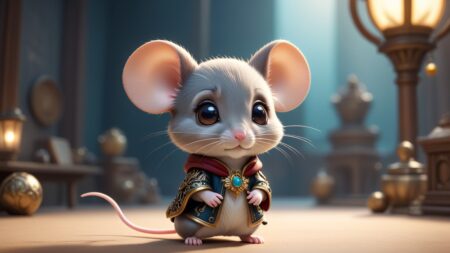 Chibbi-Art Fancy Chibi Mouse in Artistic Perspective