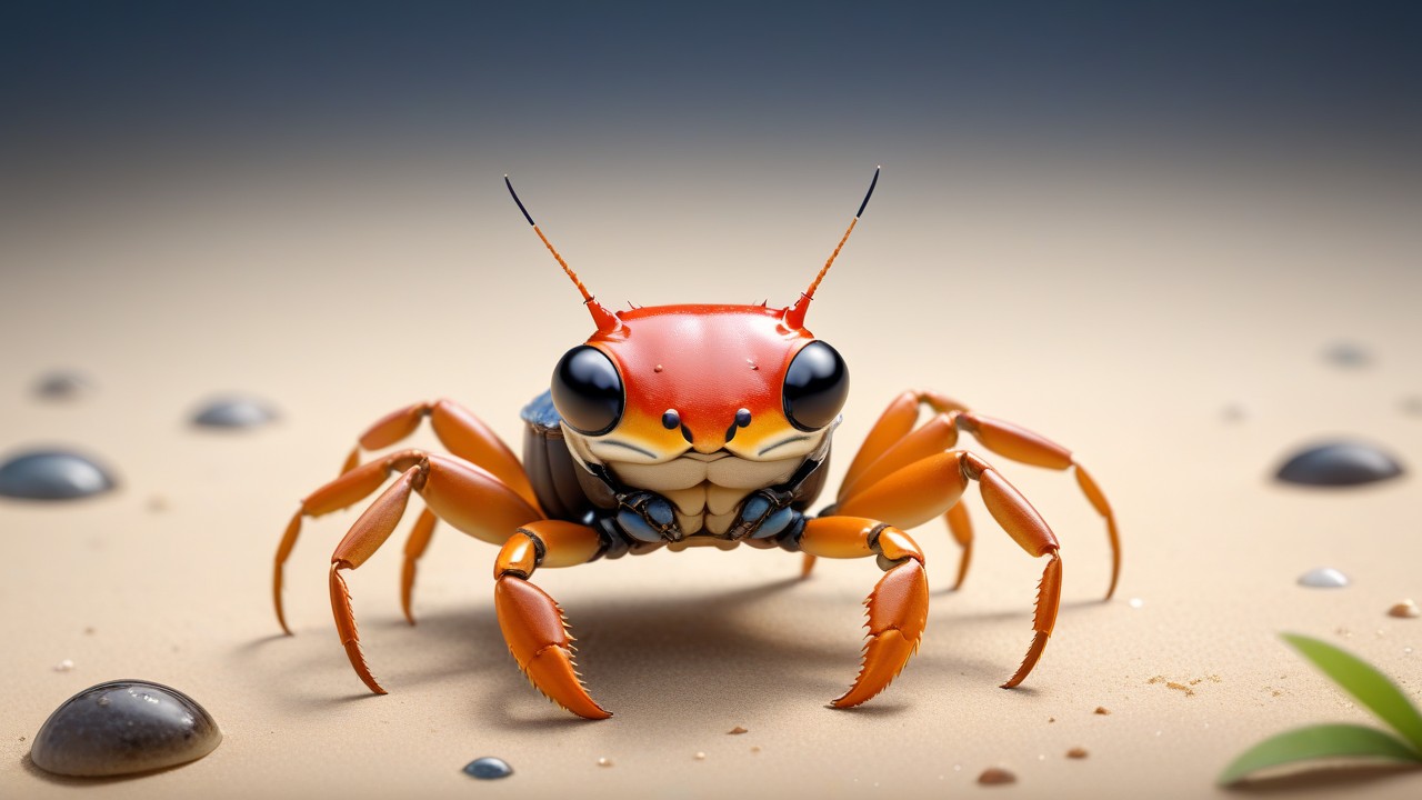 Chibbi-Art Fiddler Crab: Chibi Portrait in Eye-Catching Art Style