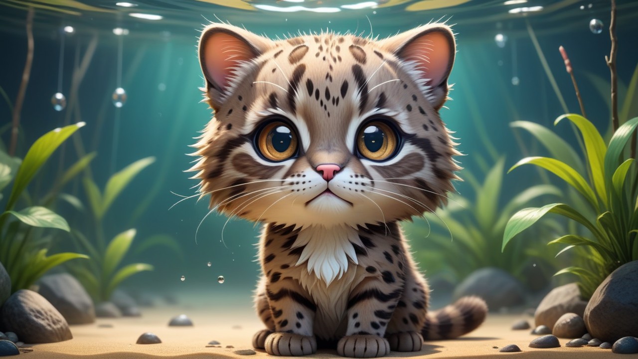 Chibbi-Art Chibi Fishing Cats Enchanting Gaze