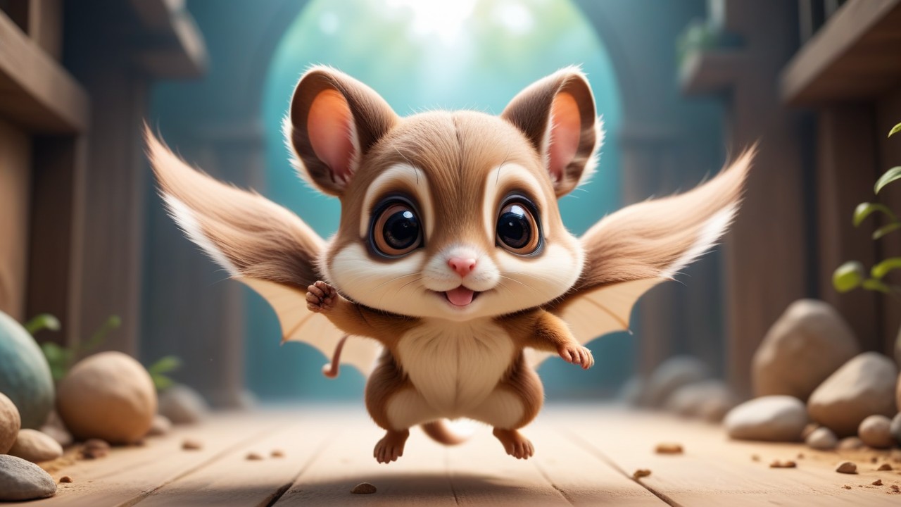 Chibbi-Art Whimsical Chibi Flying Squirrel