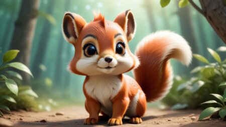 Chibbi-Art Fox Squirrel Chibi: Bold and Vibrant Selfie