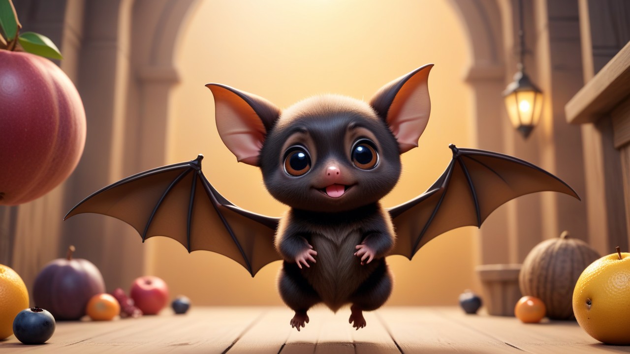 Chibbi-Art Chibi Fruit Bat Portrait: Artful Connection between Creator and Beholder