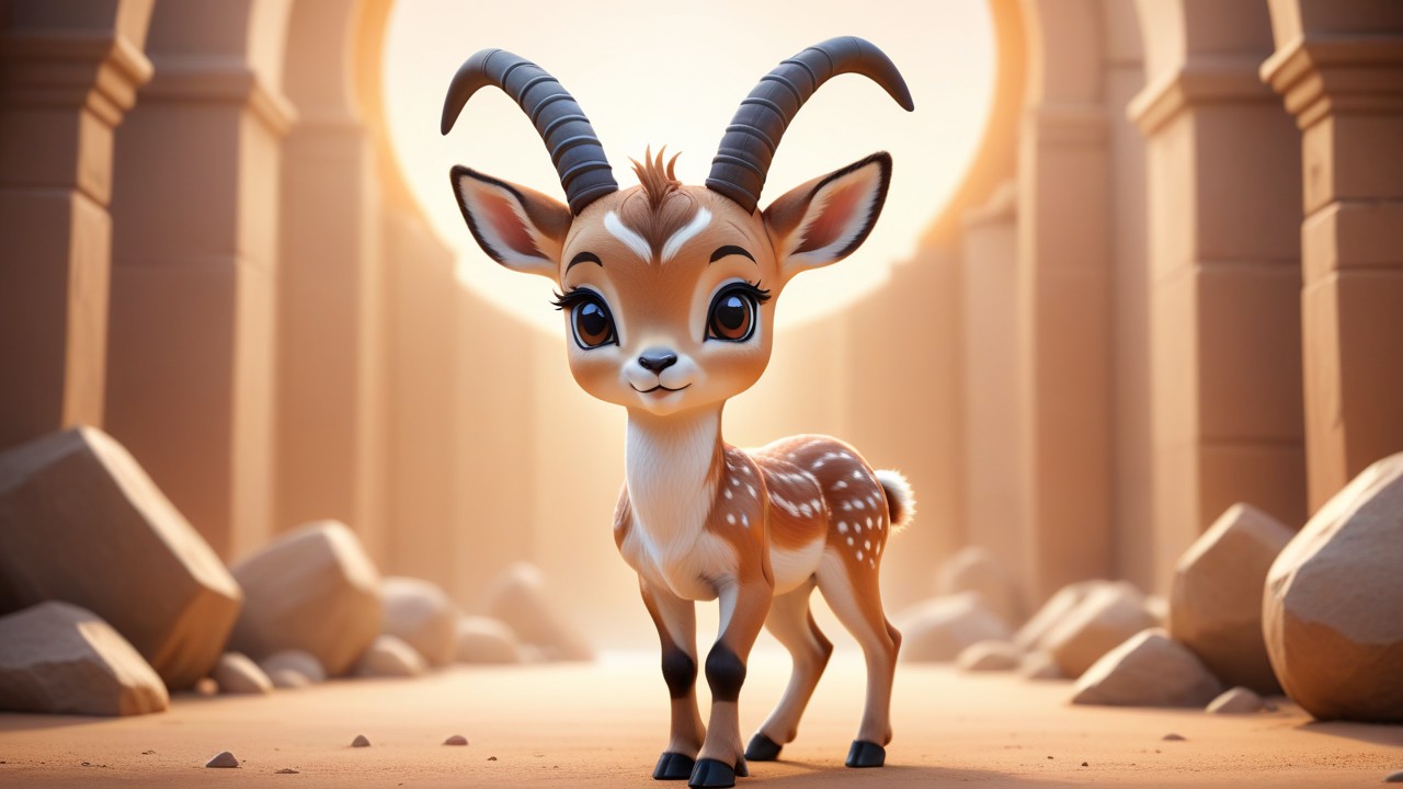 Chibbi-Art Chibi Gazelle Portrait: A Serene Encounter