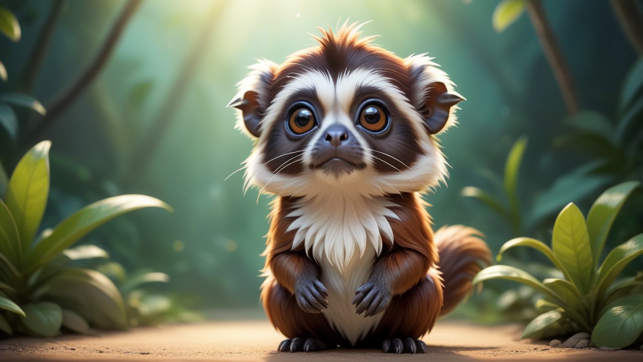 Chibbi-Art Geoffroys Tamarin Chibi Portrait: Embracing Our Gaze