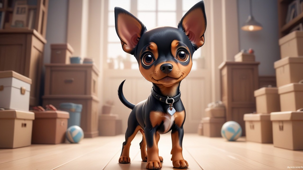 Chibbi-Art German Pinscher Portrait: Chibi Art Vision