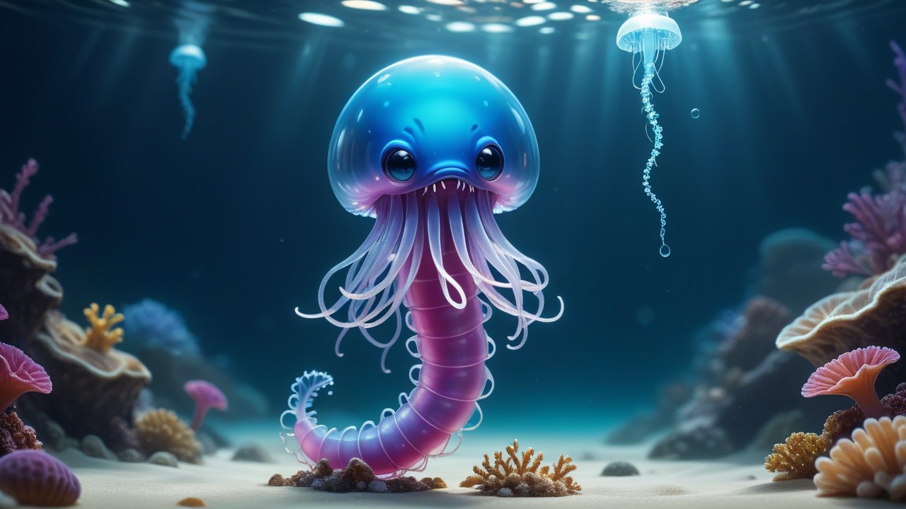 Chibbi-Art Spectacular Siphonophore Chibi Art Awaits Its Admirers