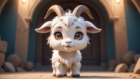 Chibbi-Art Whimsical Goat Portrait: A Captivating Tribute to Creativity