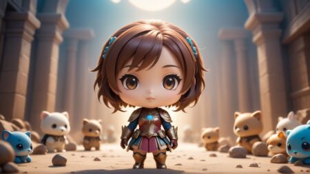 Chibbi-Art Chibi Goberian Gazing at You with a Brushstroke Artists Touch