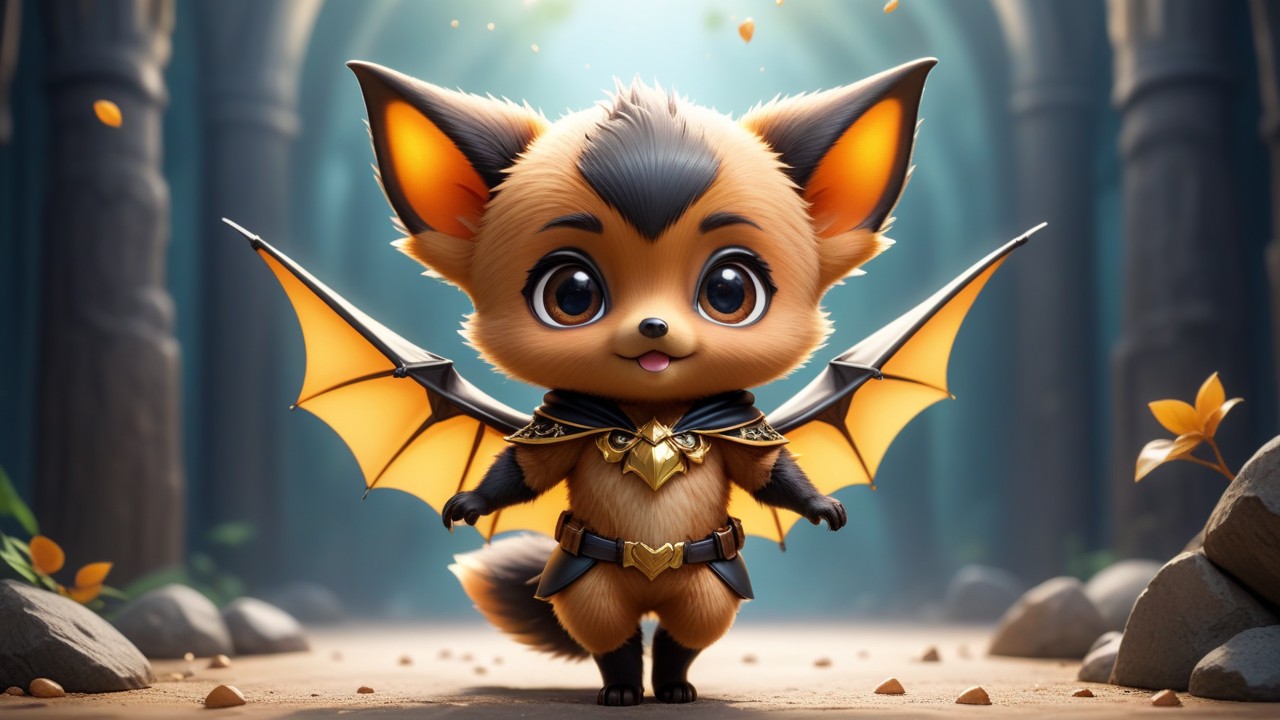 Chibbi-Art Flying Fox Chibi: A Golden Gaze Unveiled