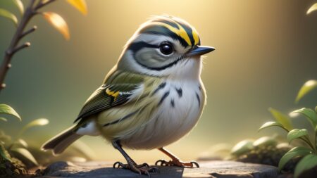 Chibbi-Art Enchanting Golden-Crowned Kinglet