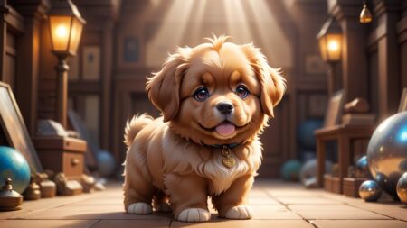 Chibbi-Art Newfie Chibi Art: Golden Masterpiece