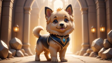 Chibbi-Art Golden Chibi Shepherd: Eye Contact