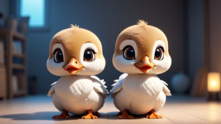 Chibbi-Art Whimsical Chibi Goose Gazes with Artistic Flair