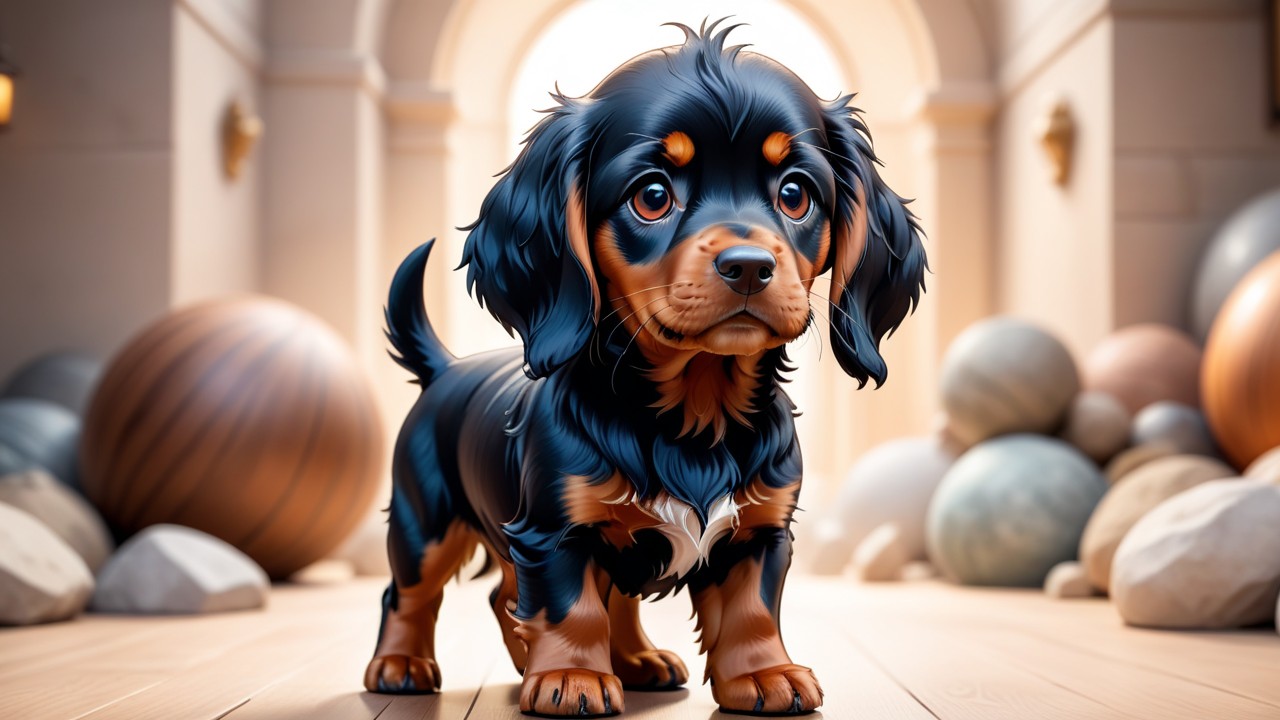 Chibbi-Art Gordon Setter Chibi: A Bold Gaze