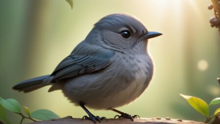 Chibbi-Art Gray Catbird Chibi: A Delightful Depiction