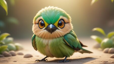 Chibbi-Art Vibrant Bee-eater Chibi Portrait: A Quirky Artistic View