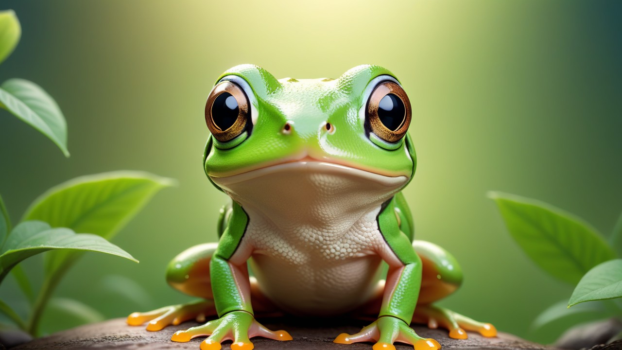 Chibbi-Art Chibi Green Tree Frog: Aesthetic Glimpse