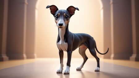 Chibbi-Art Chibi Greyhound in Artistic Portrait