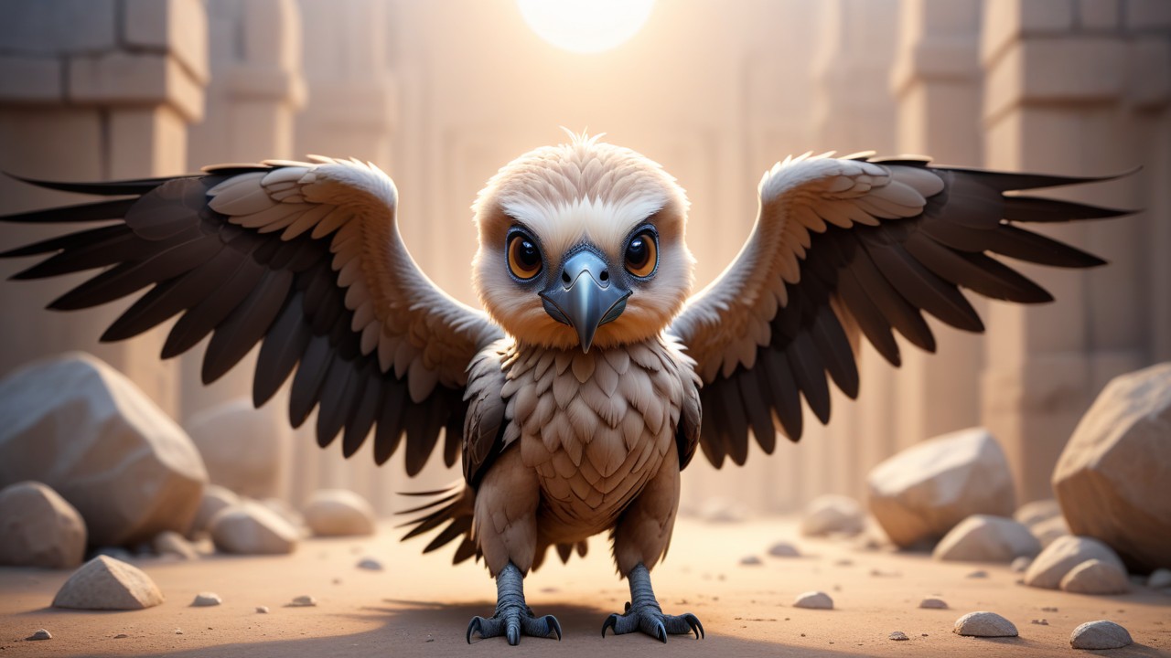 Chibbi-Art Chibi Griffon Vultures Engaging Gaze