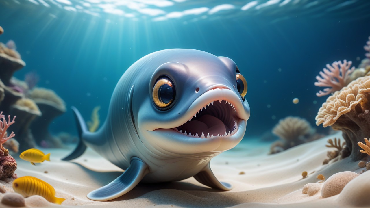 Chibbi-Art Gulper Eel: Chibi Perspective, Sleek Brushstrokes