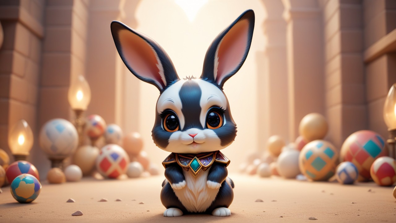 Chibbi-Art Playful Rabbit Chibi: A Charming Stare